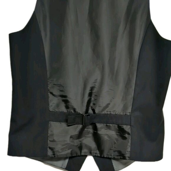 H&M Dress Vest Men US 36R EUR 46 Wool Blend Lined Button Front Black Unisex - Picture 8 of 12